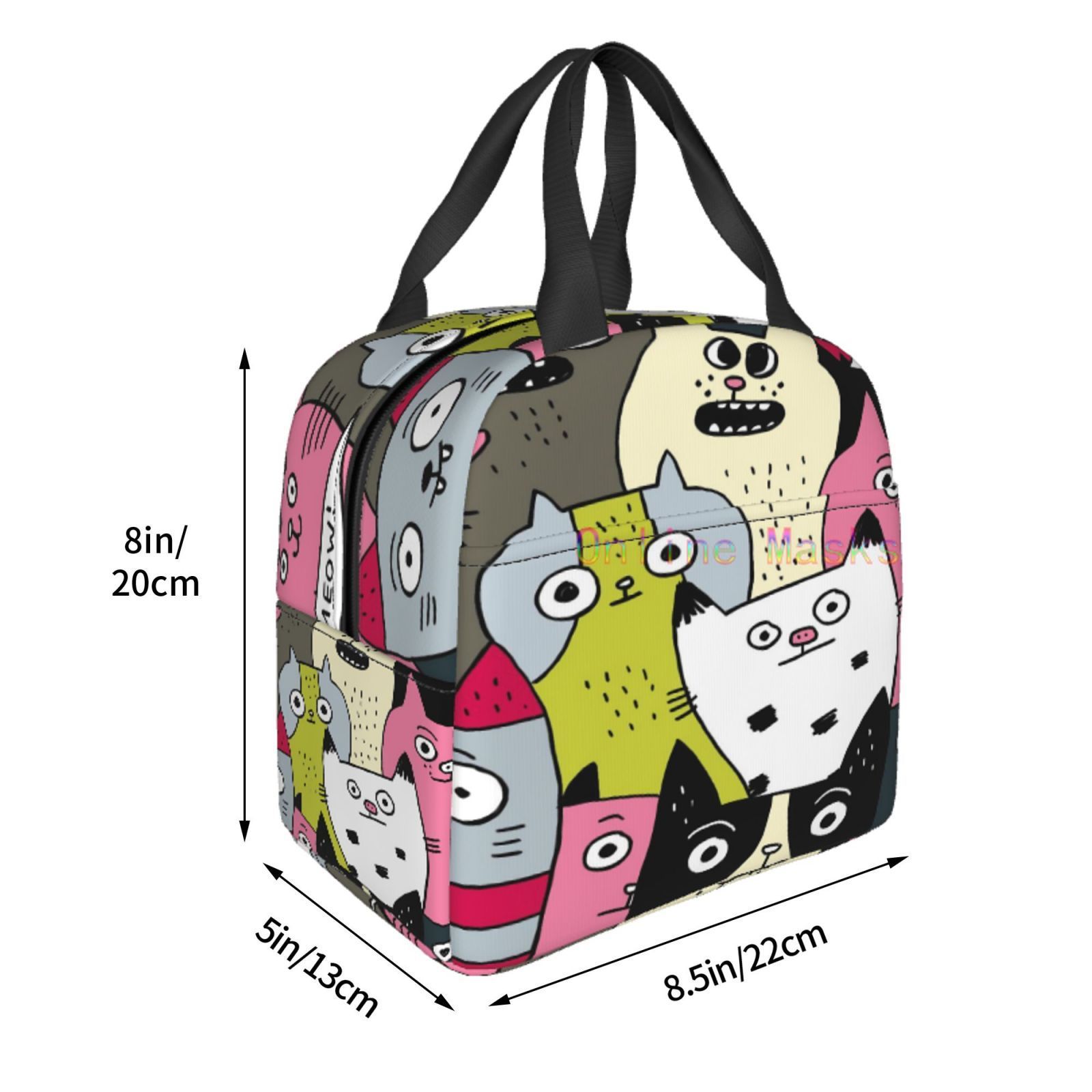 Cat Lunch Bag, Cute Kids Reusa - Tote Bag Sublimation avis et prix