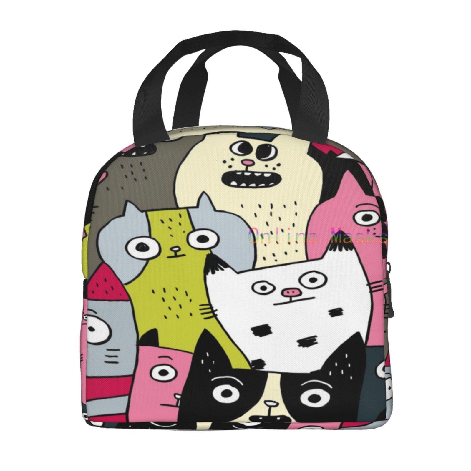 Cat Lunch Bag, Cute Kids Reusa - Tote Bag Sublimation avis et prix