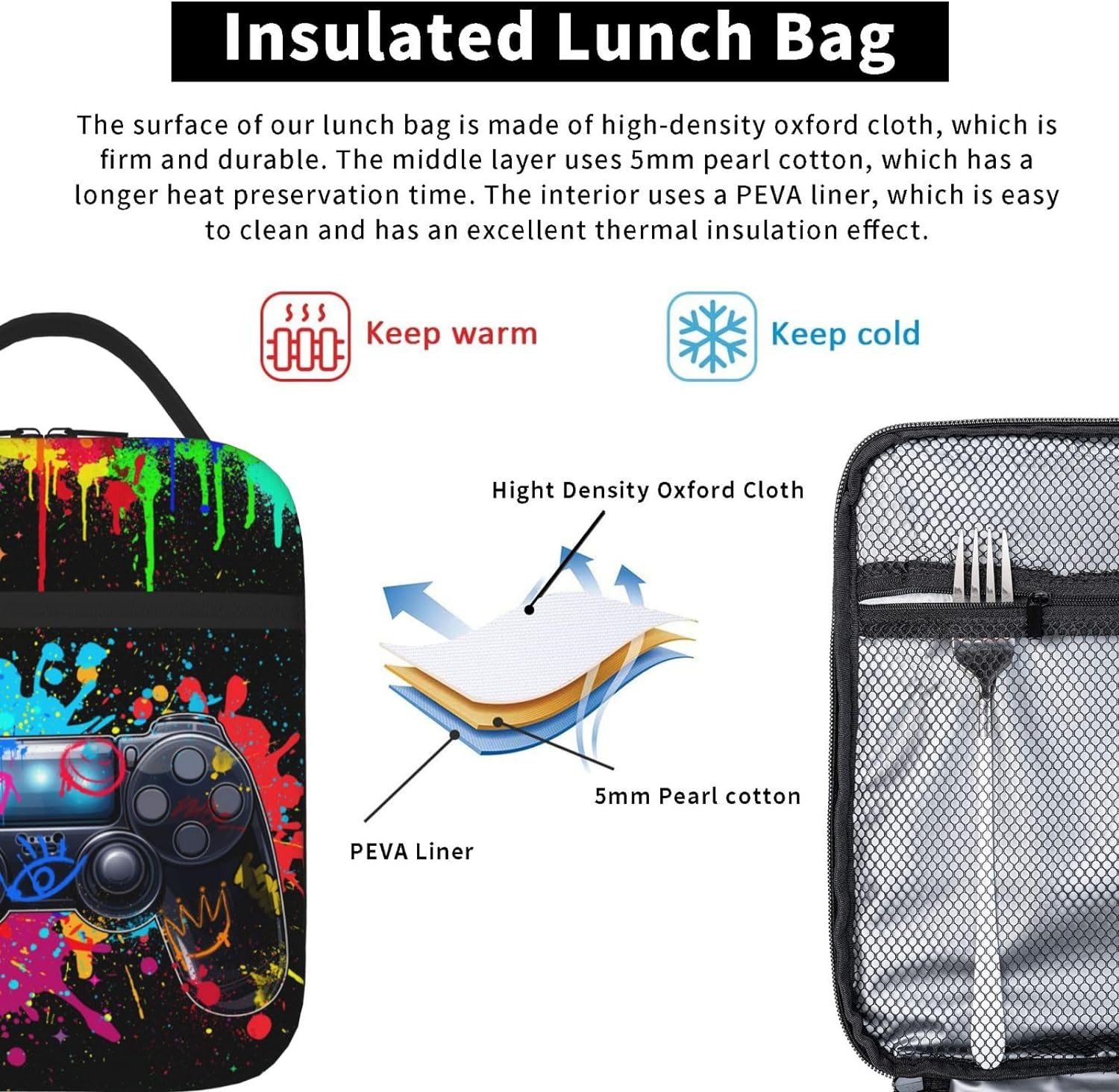 Video Game Lunch Box for Boys  - Tote Bag Sublimation avis et prix