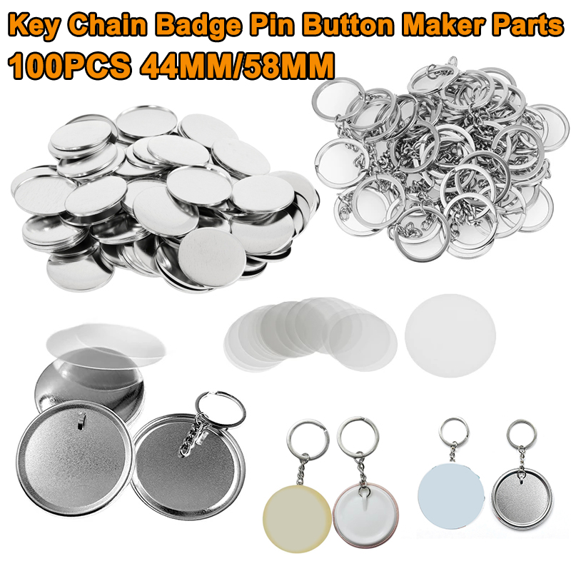 100PCS 44MM 58MM Plastic Metal - Button Badge Blank avis et prix