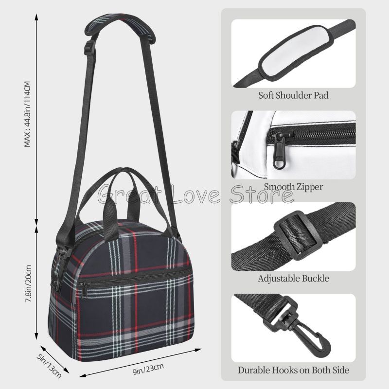 Custom GTI Tartan Insulated Lu - Tote Bag Sublimation avis et prix