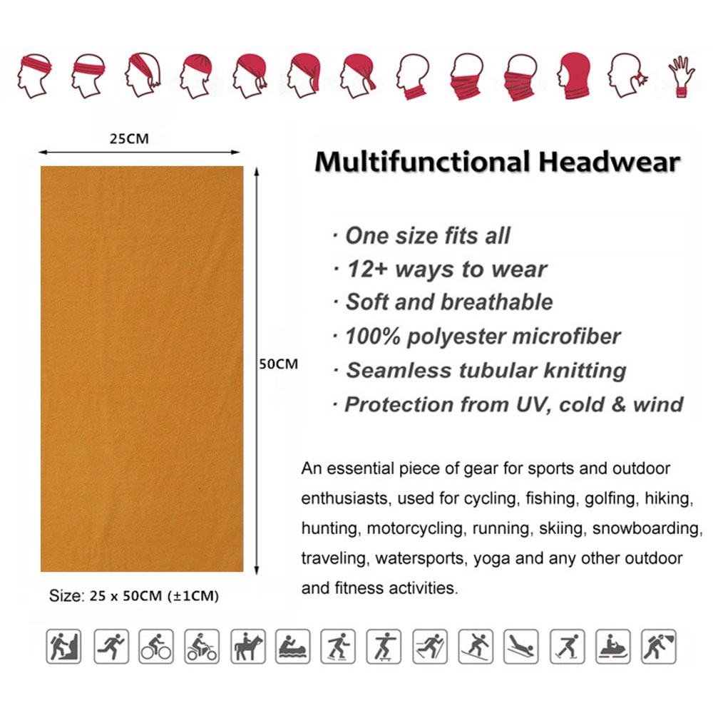 55 Solid Colors Outdoor Sports - Bandana Blank White avis et prix