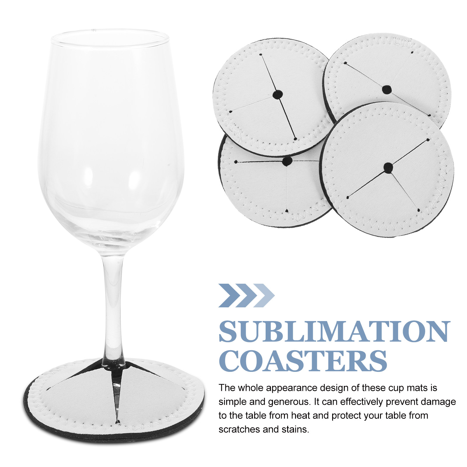 4Pcs DIY Wine Cup Coasters Hea - Coaster Sublimation Blank avis et prix