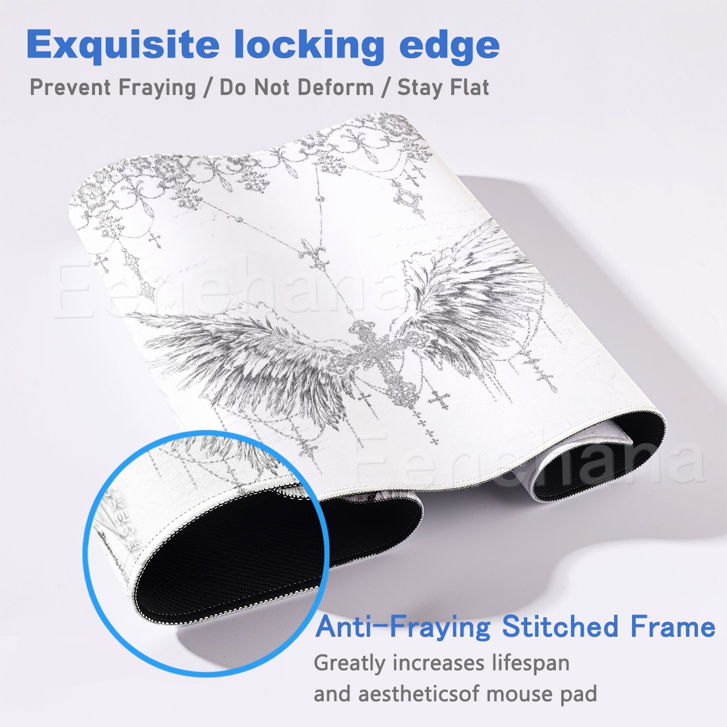 Black White Angel Mouse Pad La - Mouse Pad Blank Sublimation avis et prix