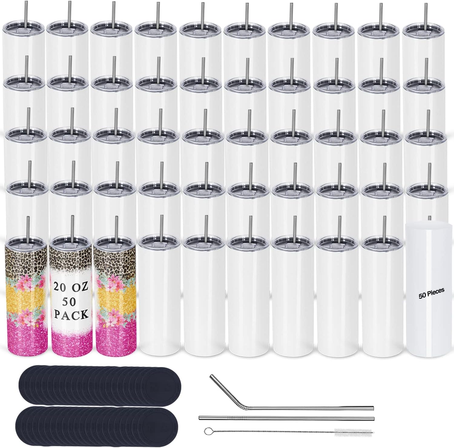 50 Pack Sublimation Tumblers B - Tumbler 20Oz White avis et prix