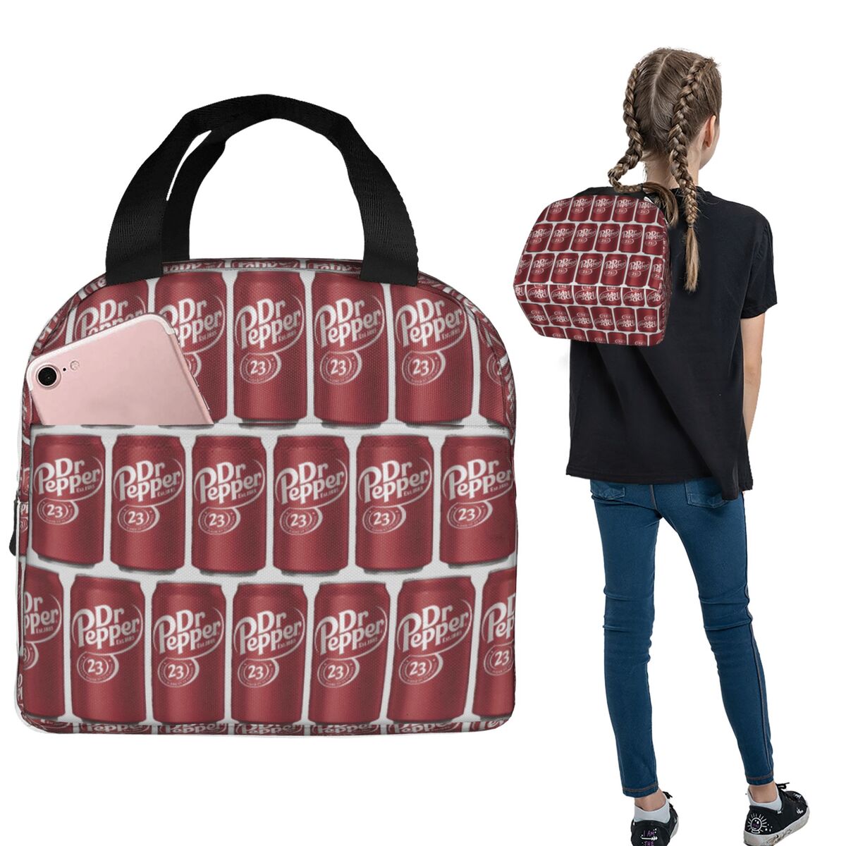 Dr Pepper (9) Insulated Lunch  - Tote Bag Sublimation avis et prix