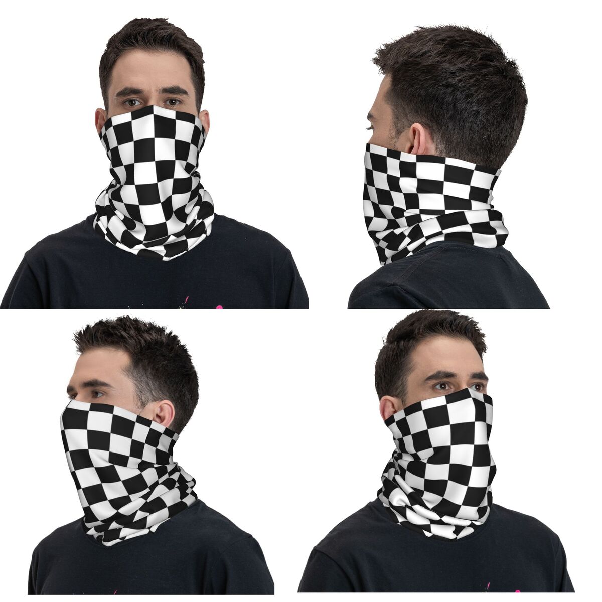Black And White Checkered Band - Bandana Blank White avis et prix