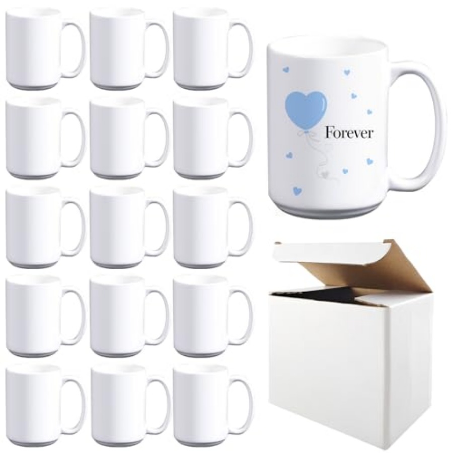 15 PACK 15 oz sublimation mugs - Sublimation Mug White avis et prix