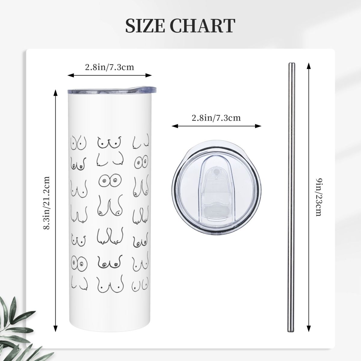 Black And White Tits Drawing S - Tumbler 20Oz White avis et prix