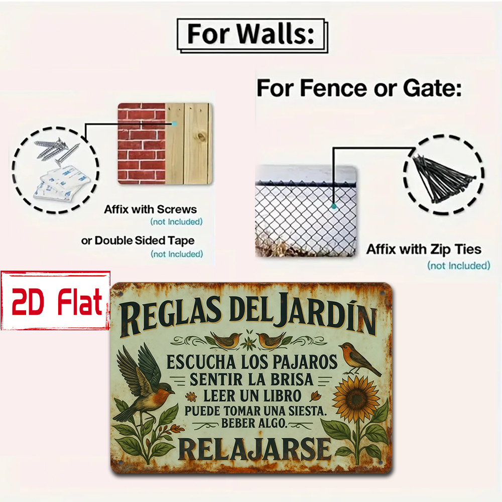 Spanish Garden Rules Sign 