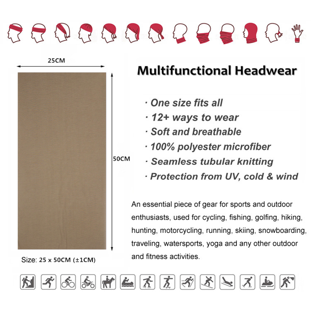 Sun Protective Tube Scarf 9.8' - Bandana Blank White avis et prix